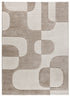 Tappeto arredo moderno beige motivo anni '70 - UN2049