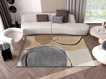 Tappeto moderno colore crema beige grigio - UN2050