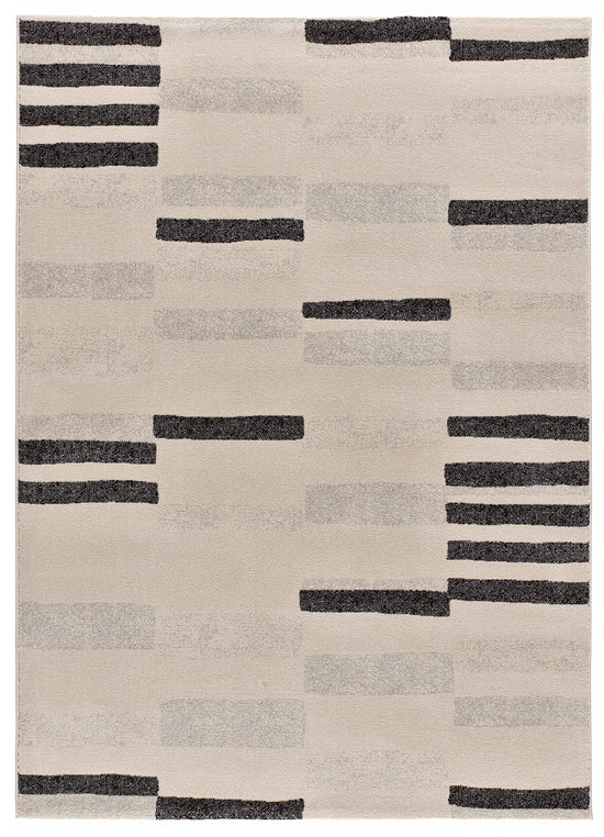 Tappeto geometrico contemporaneo grigio nero - UN2052