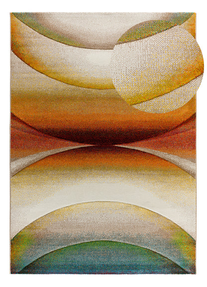 Tappeto disegno onde moderno colori naturali - UN2055