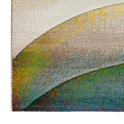 Tappeto disegno onde moderno colori naturali - UN2055