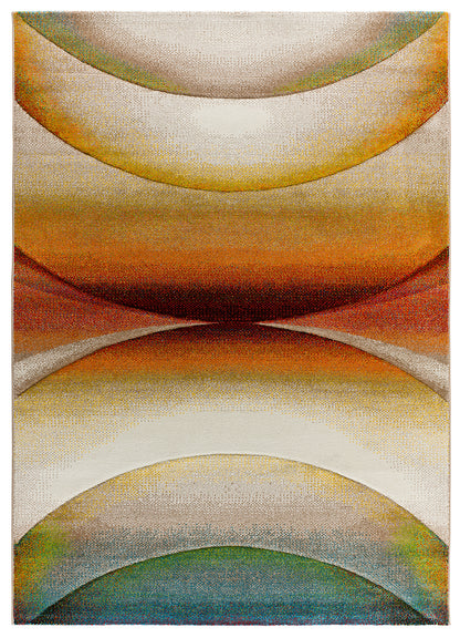 Tappeto disegno onde moderno colori naturali - UN2055