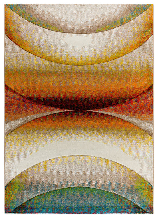 Tappeto disegno onde moderno colori naturali - UN2055