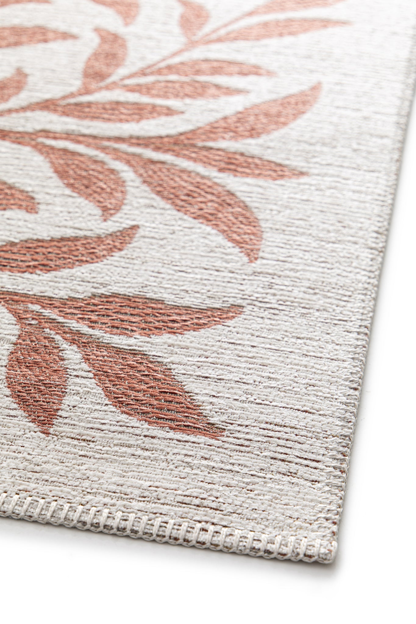 Tappeto multiuso floreale crema mattone tessitura piatta- UN1025