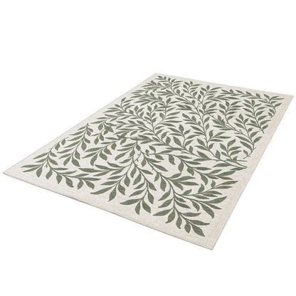 Tappeto multiuso floreale crema verde tessitura piatta- UN1026