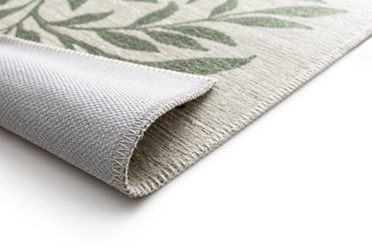 Tappeto multiuso floreale crema verde tessitura piatta- UN1026