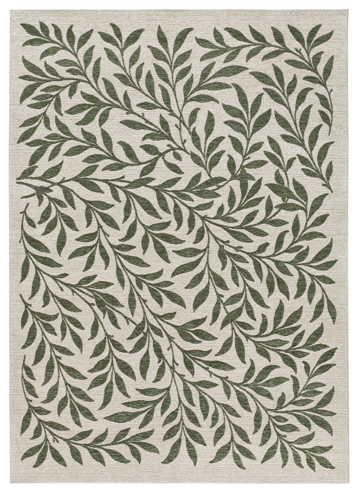 Tappeto multiuso floreale crema verde tessitura piatta- UN1026