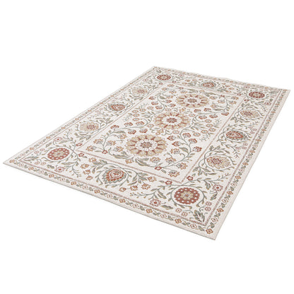 Tappeto disegno tradizionale crema multicolore tessitura piatta- UN5011