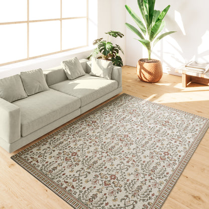 Tappeto suzani tradizionale crema multicolore tessitura piatta- UN5013