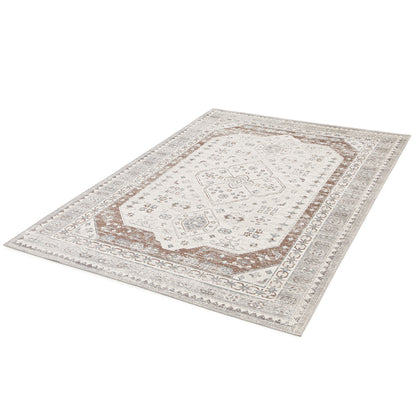 Tappeto tessitura piatta disegno tradizionale grigio argento- UN5014