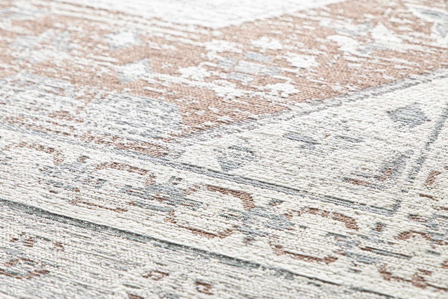 Tappeto tessitura piatta disegno tradizionale grigio argento- UN5014