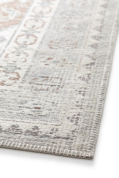 Tappeto tessitura piatta disegno tradizionale grigio argento- UN5014