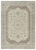 Tappeto tessitura piatta disegno tradizionale grigio argento- UN5014