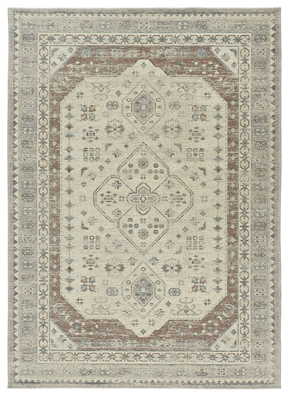 Tappeto tessitura piatta disegno tradizionale grigio argento- UN5014