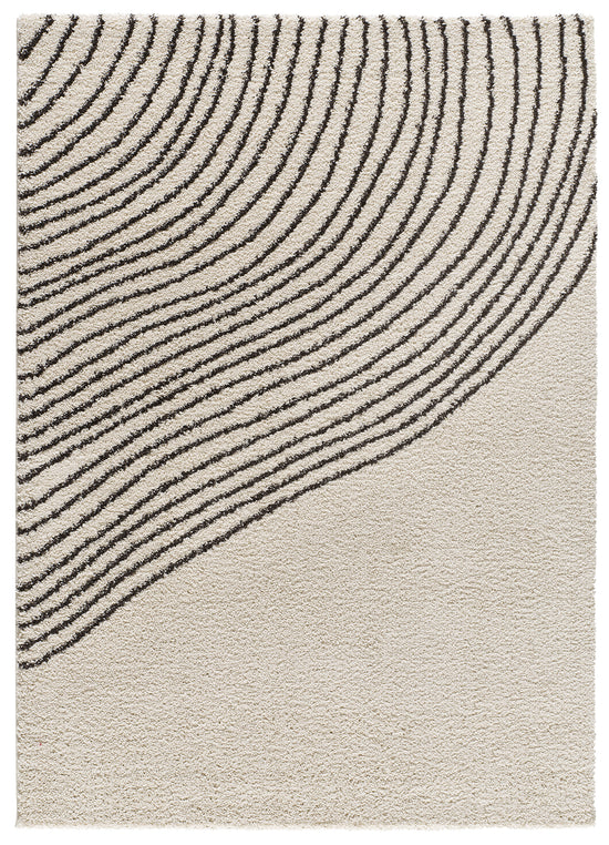 Tappeto moderno a pelo lungo bianco- UN2058