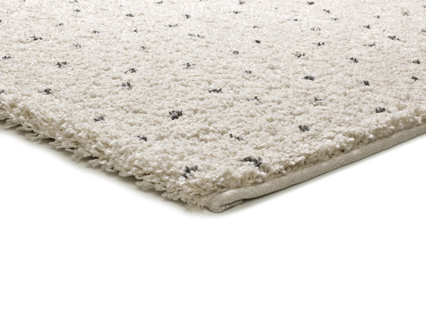 Tappeto moderno stile a pois a pelo lungo bianco- UN2059