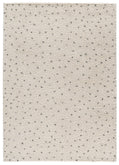 Tappeto moderno stile a pois a pelo lungo bianco- UN2059