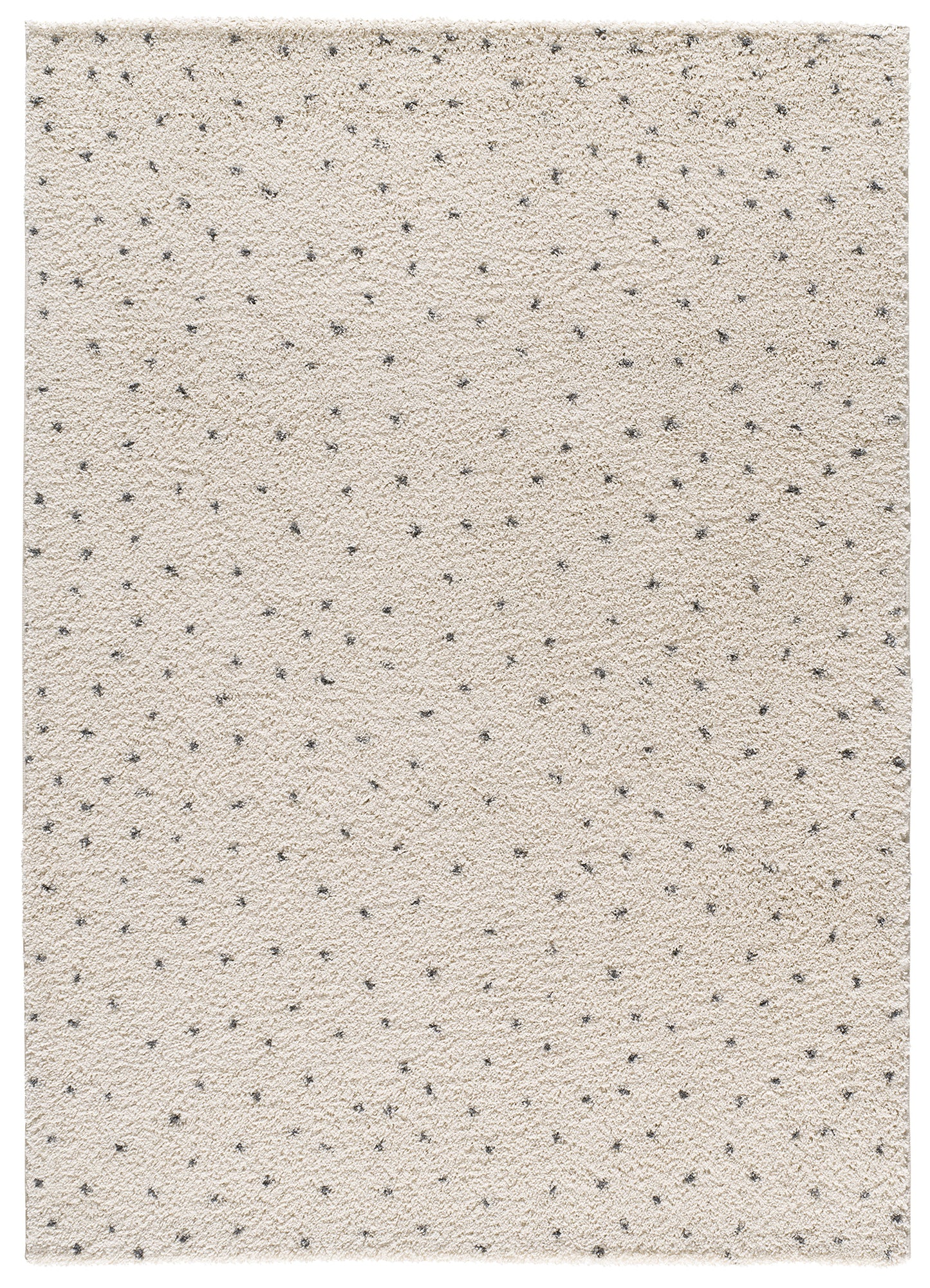 Tappeto moderno stile a pois a pelo lungo bianco- UN2059