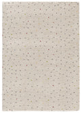 Tappeto pelo lungo bianco a pois colorati - UN2060