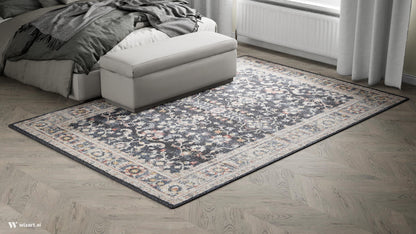 Tappeto classico stile persiano tradizionale navy blu - VR5006