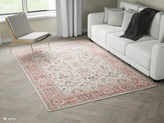 Tappeto stile persiano tradizionale crema beige - VR5005