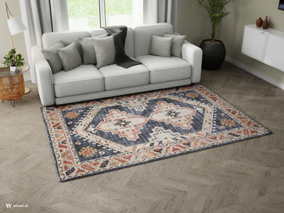 Tappeto stile persiano tradizionale blu navy - VR5004