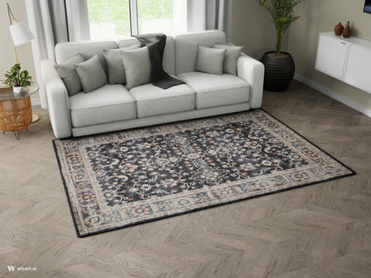 Tappeto classico stile persiano tradizionale navy blu - VR5006
