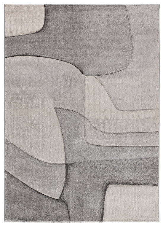 Tappeto salotto disegno geometrico grigio   - UN2064