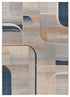 Tappeto salotto disegno geometrico blu grigio   - UN2065