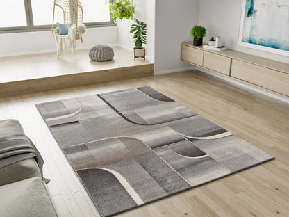 Tappeto soggiorno disegno geometrico grigio beige tortora - UN2066