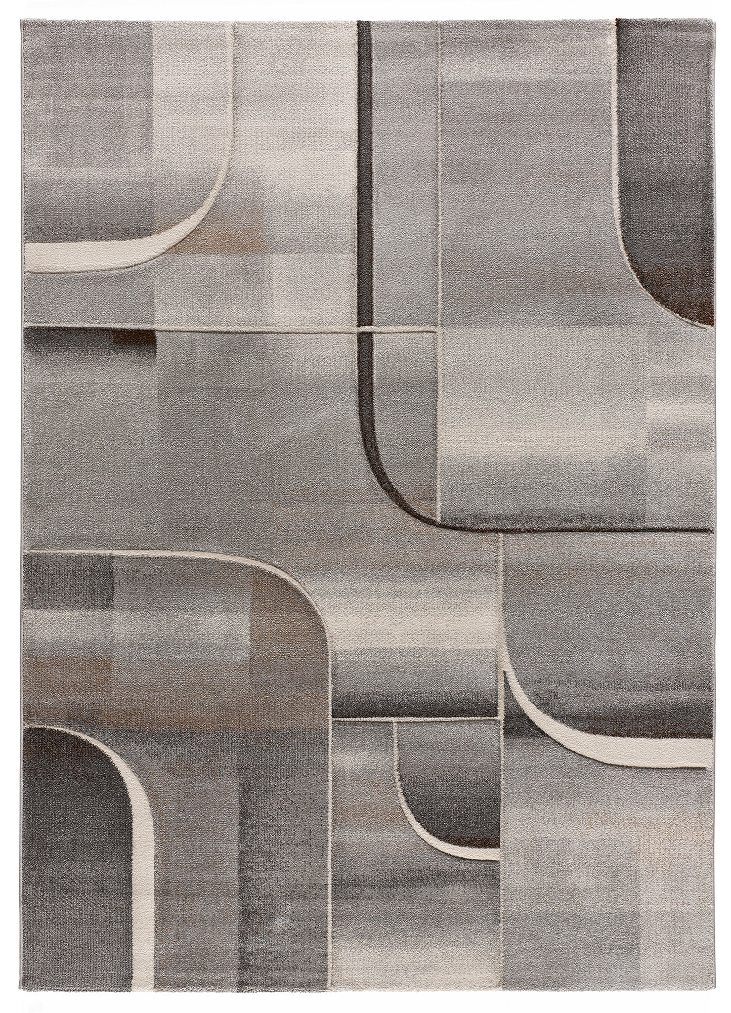 Tappeto soggiorno disegno geometrico grigio beige tortora - UN2066