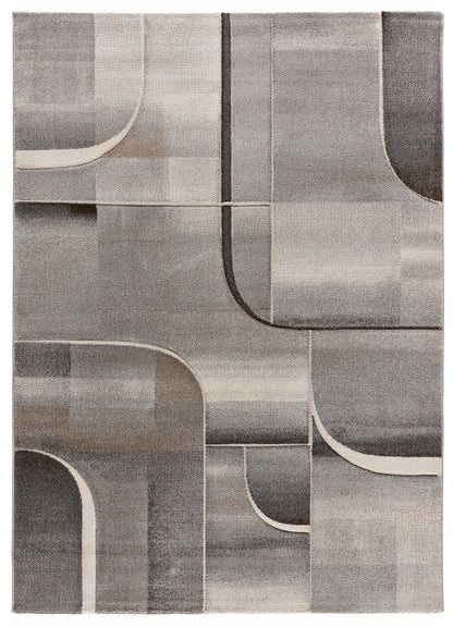 Tappeto soggiorno disegno geometrico grigio beige tortora - UN2066