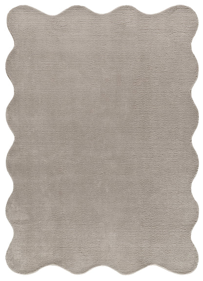 Tappeto lavabile camera soggiorno sagomato tinta unita grigio tortora - UN7009