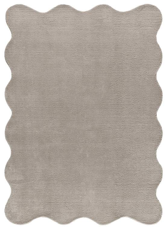 Tappeto lavabile camera soggiorno sagomato tinta unita grigio tortora - UN7009