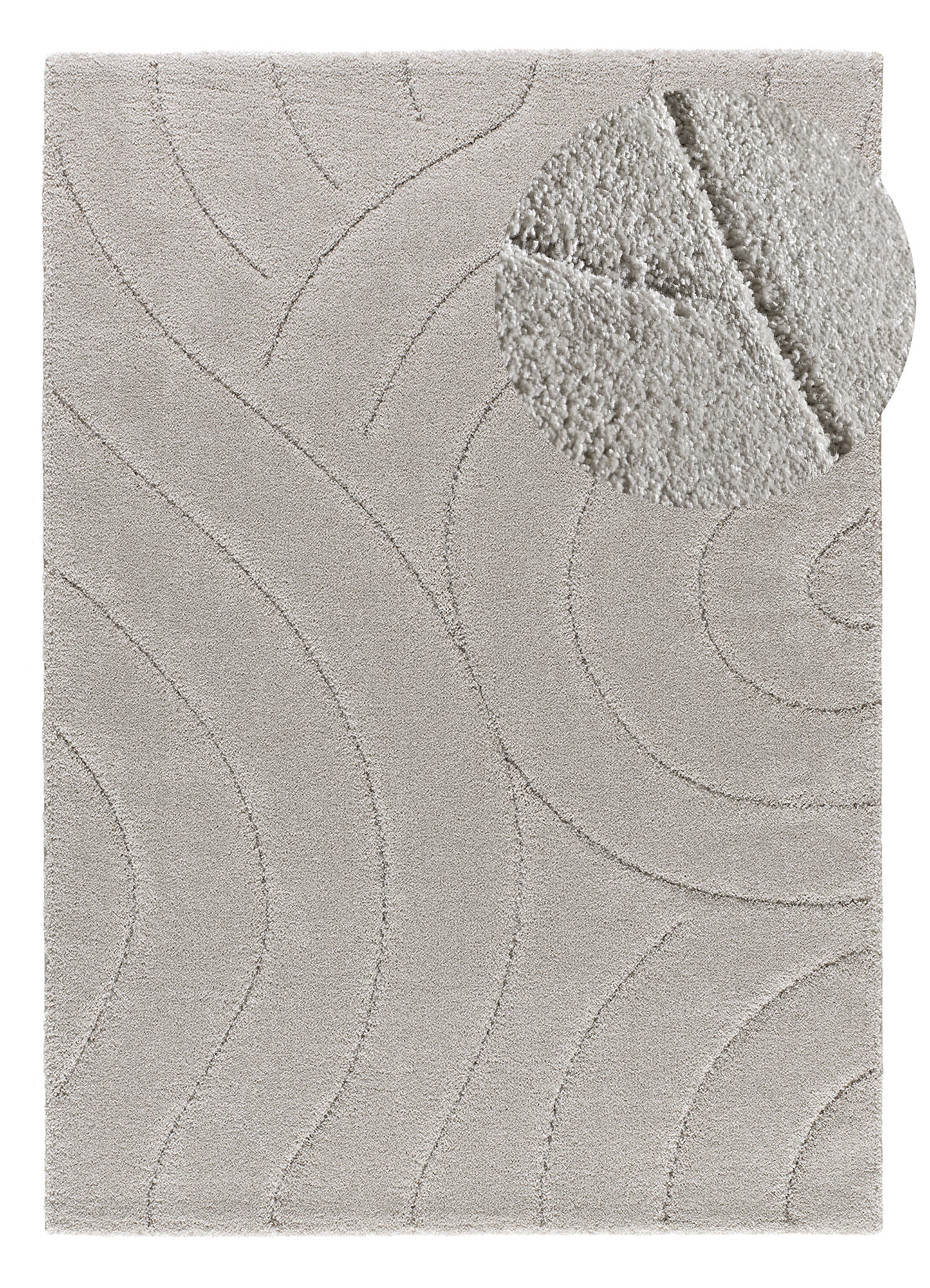 Tappeto a pelo alto disegno in rilievo grigio  - UN3016