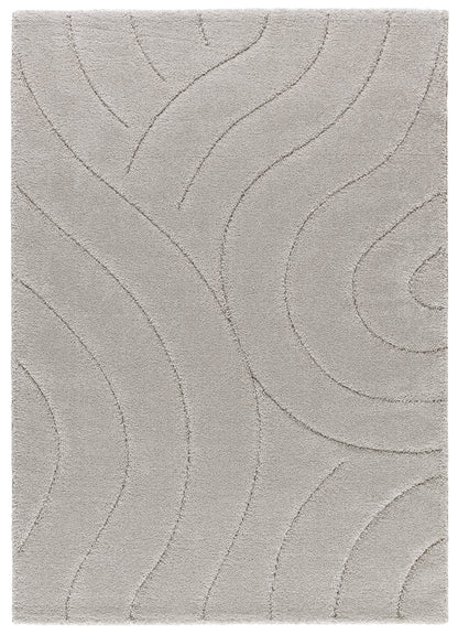 Tappeto a pelo alto disegno in rilievo grigio  - UN3016