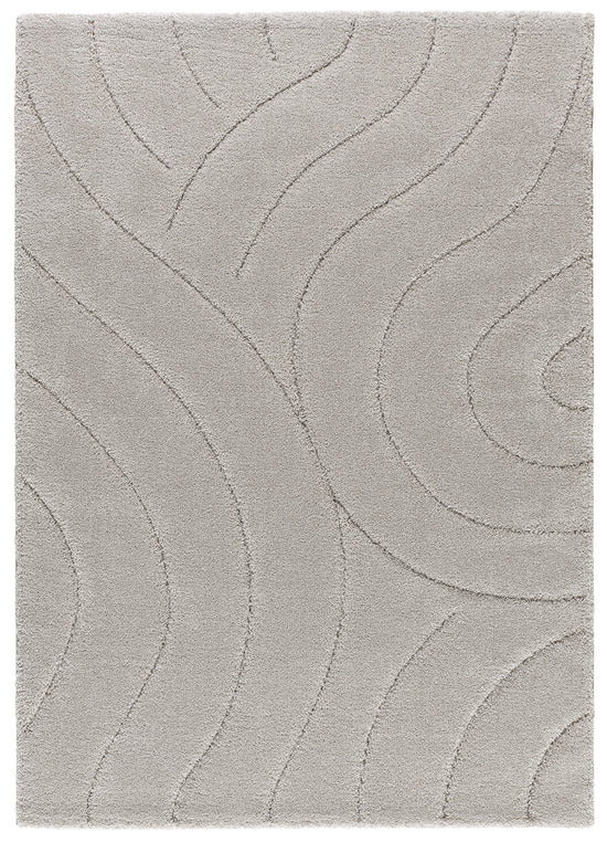 Tappeto a pelo alto disegno in rilievo grigio  - UN3016