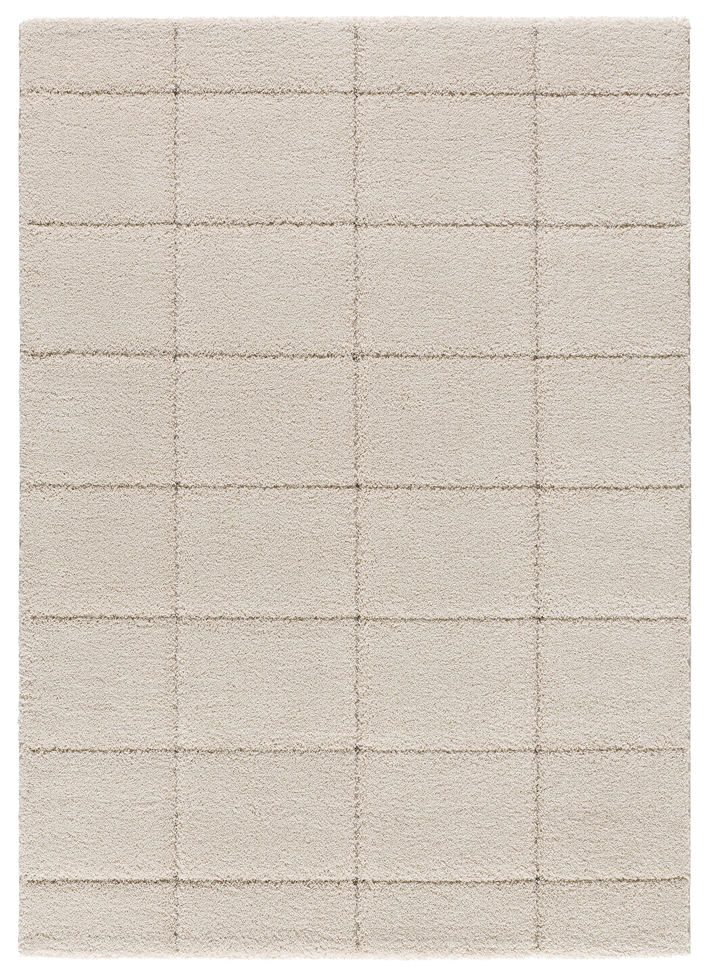 Tappeto a pelo alto disegno in rilievo bianco avorio - UN3017