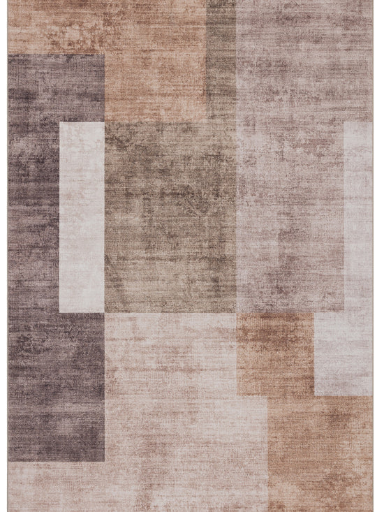 Tappeto lavabile in lavatrice beige marrone - VR2003