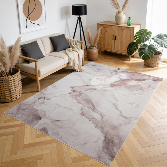 Tappeto moderno astratto lavabile beige avorio - VR2005