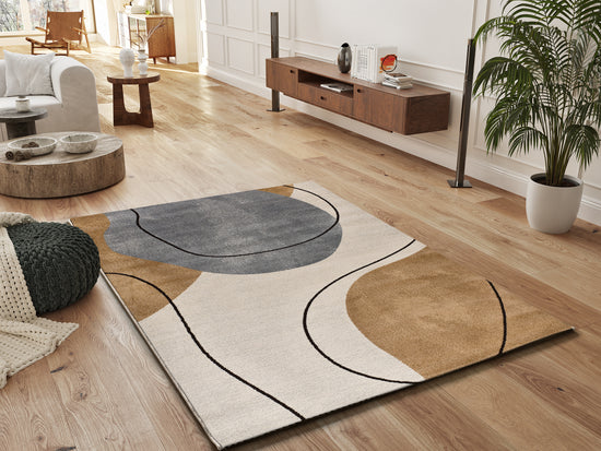 Tappeto design contemporaneo salotto beige grigio - UN2072