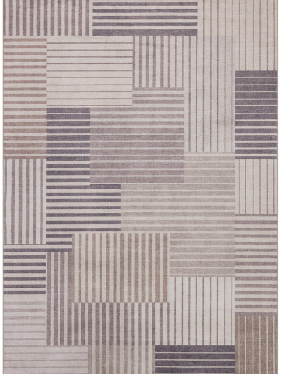 Tappeto moderno astratto lavabile beige grigio - VR2006