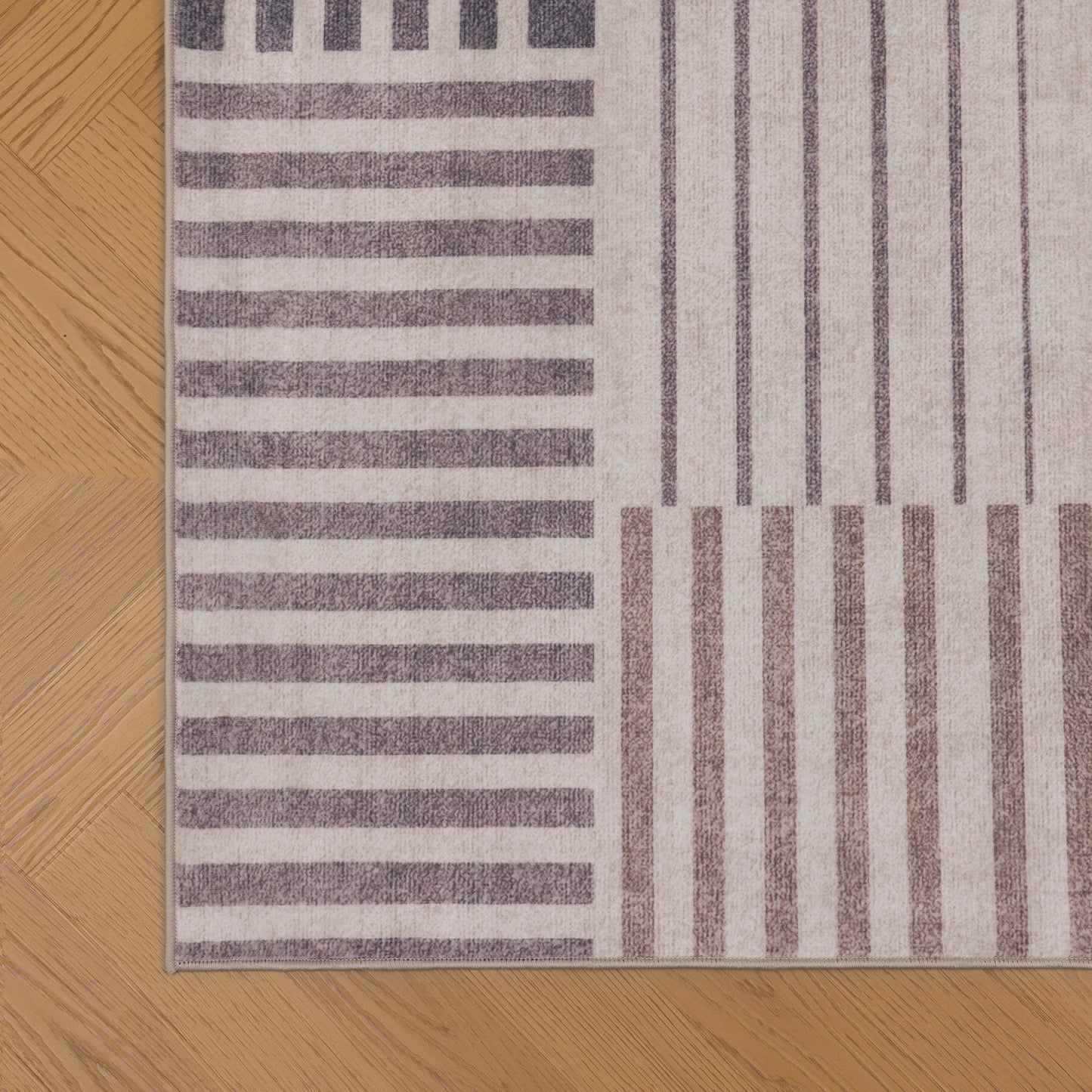 Tappeto moderno astratto lavabile beige grigio - VR2006