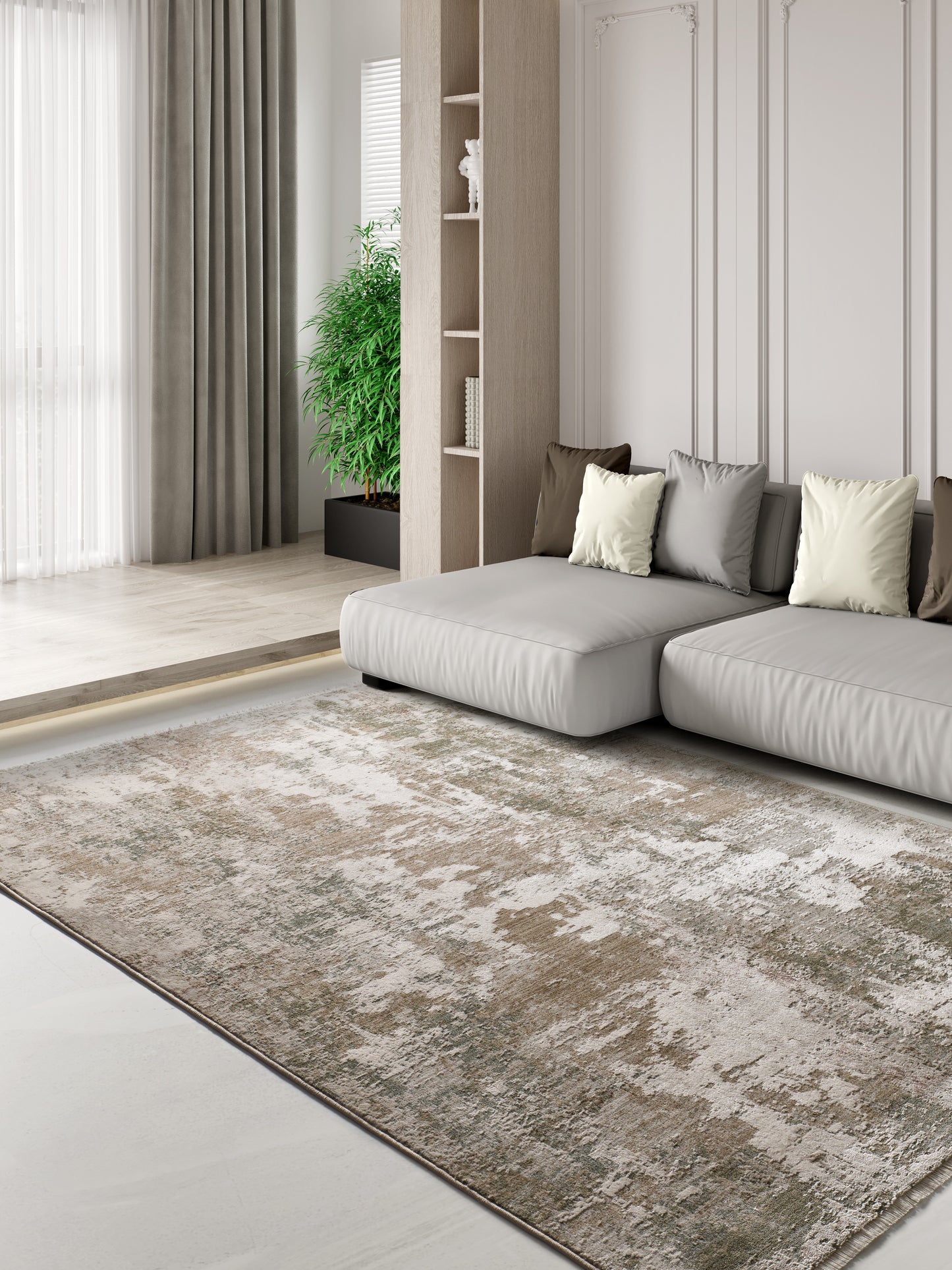 Tappeto moderno disegno astratto varie misure colore verde - UN4013