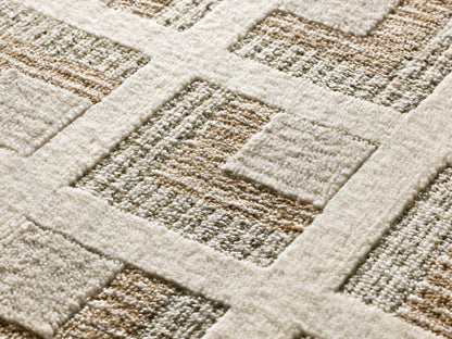 Tappeto moderno disegno geometrico varie misure colore beige - UN4014