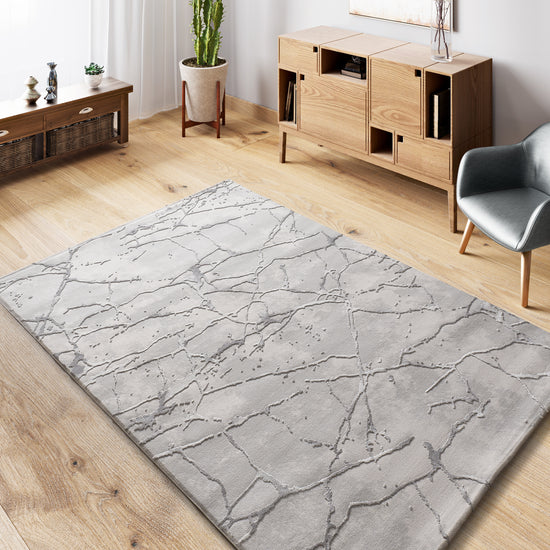 Tappeto disegno effetto marmo grigio - UN2073