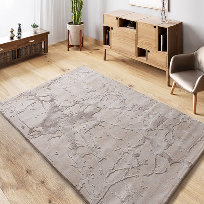 Tappeto disegno effetto marmo beige - UN2074