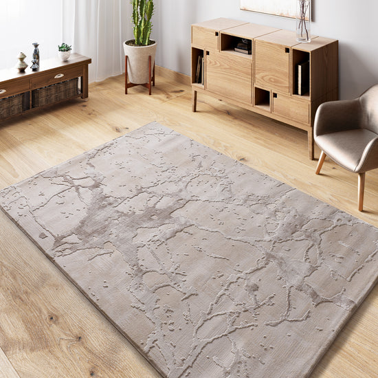Tappeto disegno effetto marmo beige - UN2074
