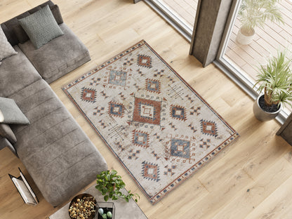 Tappeto tradizionale caucaso terracotta beige - UN5005