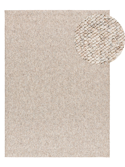 Tappeto lavabile camera soggiorno rustico color crema - UN7014